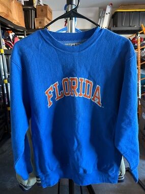Vtg Y2K Steve and Barrys Mens Florida Gators Weave Crewneck Heavy Blue